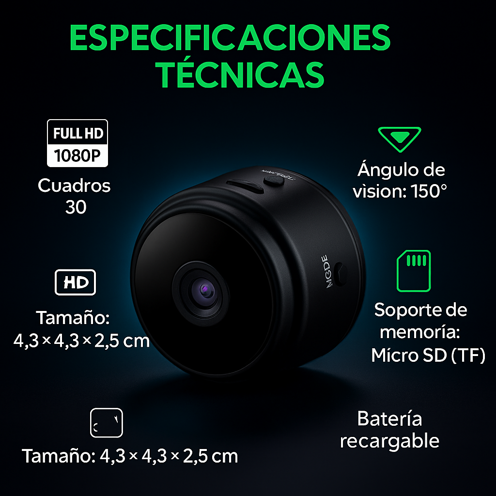 Mini Camara Go PRO™/ Vigila Tu hogar en donde estes