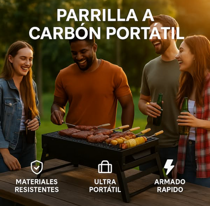 Parrilla de Carbón Portátil + Envío Gratis