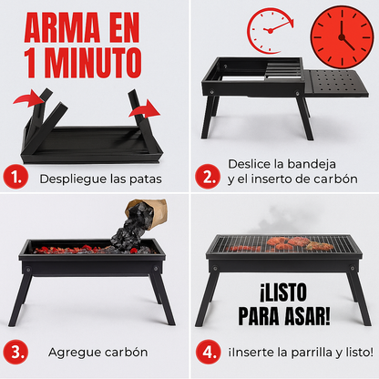 Parrilla de Carbón Portátil + Envío Gratis