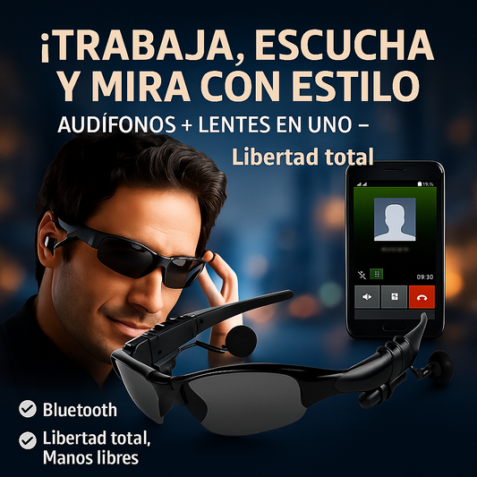 Lentes bluetooth con audifonos
