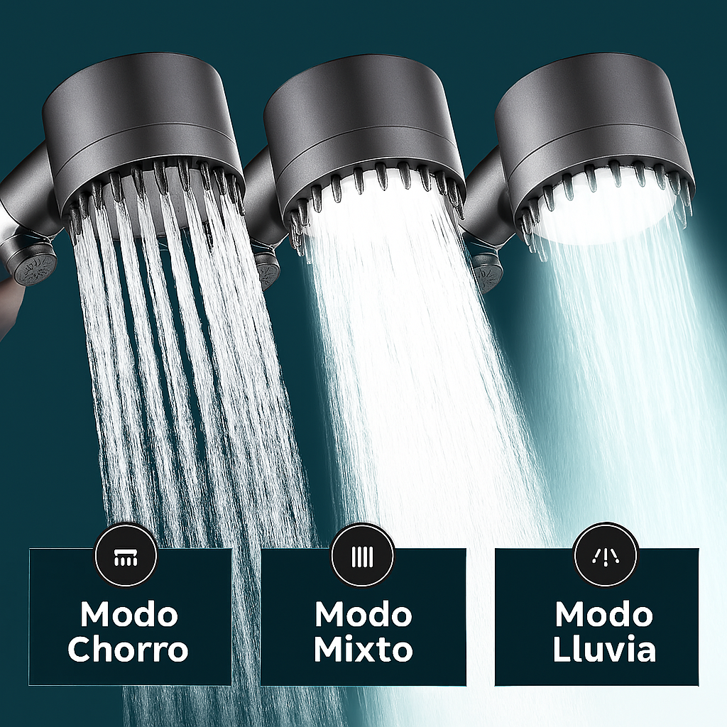 Ducha Masajeador / Alta Presión / 4 en 1